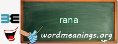 WordMeaning blackboard for rana